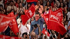 Le Premier ministre socialite sortant, le socialiste Pedro Sánchez, en meeting à Madrid (21/07/23)