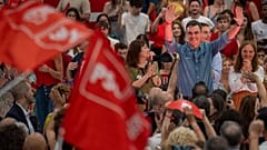 El presidente español y candidato del Partido Socialista, Pedro Sánchez, durante su mítin de cierre de campaña en Madrid, el 21 de julio de 2023. 
