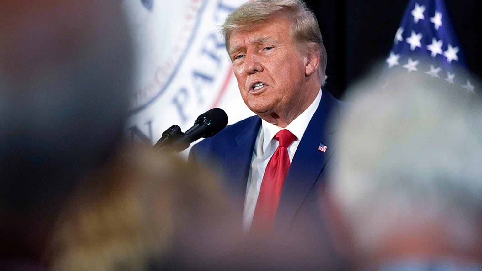 Donald Trump, durante un suo tour elettorale nell'Iowa. (18.7.2023)