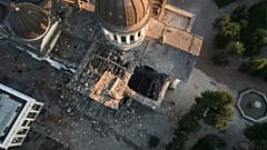 Die teilweise zerstörte Verklärungskathedrale in Odessa