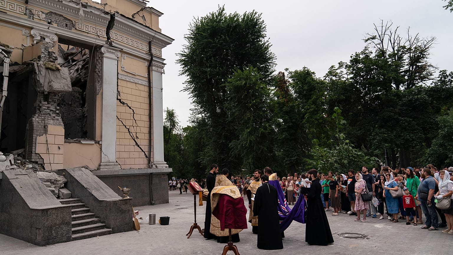 La cattedrale della Trasfigurazione distrutta