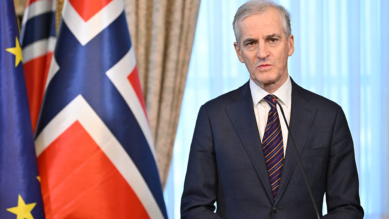 Norway's Prime Minister Jonas Gahr Store in February 2022