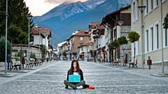Digitale Nomaden arbeiten aus der Ferne
