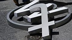 A pile of characters removed from a sign on the Twitter headquarters