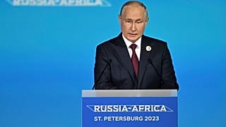 Presidente da Rússia, Vladimir Putin, na Cimeira Rússia-'Africa, em São Petersburgo