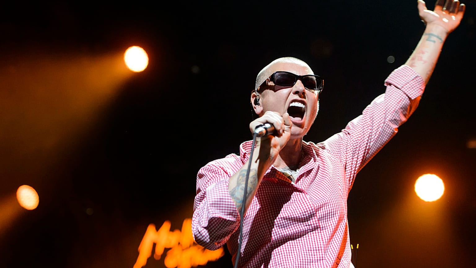 Irish singer Sinead O'Connor performs on the Stravinski Hall stage at the 49th Montreux Jazz Festival, in Montreux, Switzerland on July 4, 2015.