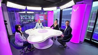 Host Méabh Mc Mahon with Garvan Walshe, Sandra Pasaric and Beatriz Rios