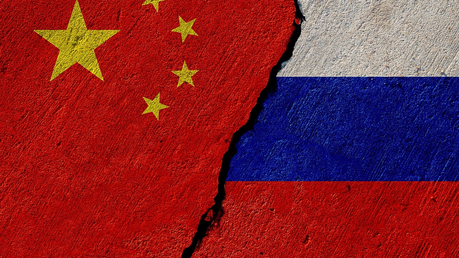 Bandeiras da China e da Rússia