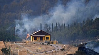 Лесной пожар недалеко от Палермо, Сицилия