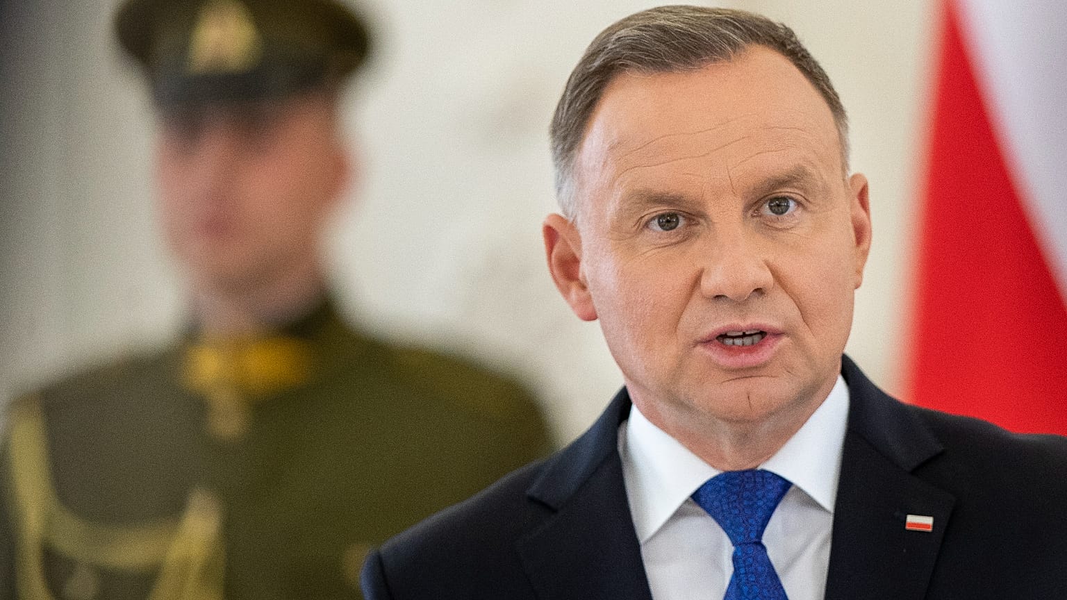 Le président polonais Andrzej Duda, à Vilnius, en Lituanie, le mercredi 5 juillet 2023.