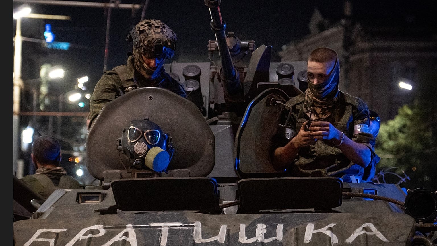 Des mercenaires de Wagner à Rostov-sur-le-Don en Russie, le 24 juin 2023.