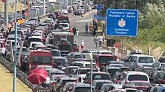 A horgosi átkelő a szerb oldalon 2023. július 29-én