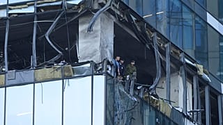 Drohnen-Angriffe auf Business-Hochhäuser in Moskau in Russland