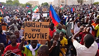 Massendemonstration in Niamey am 30. Juli 2023