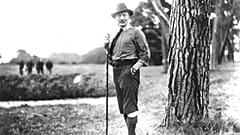 Lord Robert Baden-Powell on Brownsea Island during his experimental camp in August, 1907
