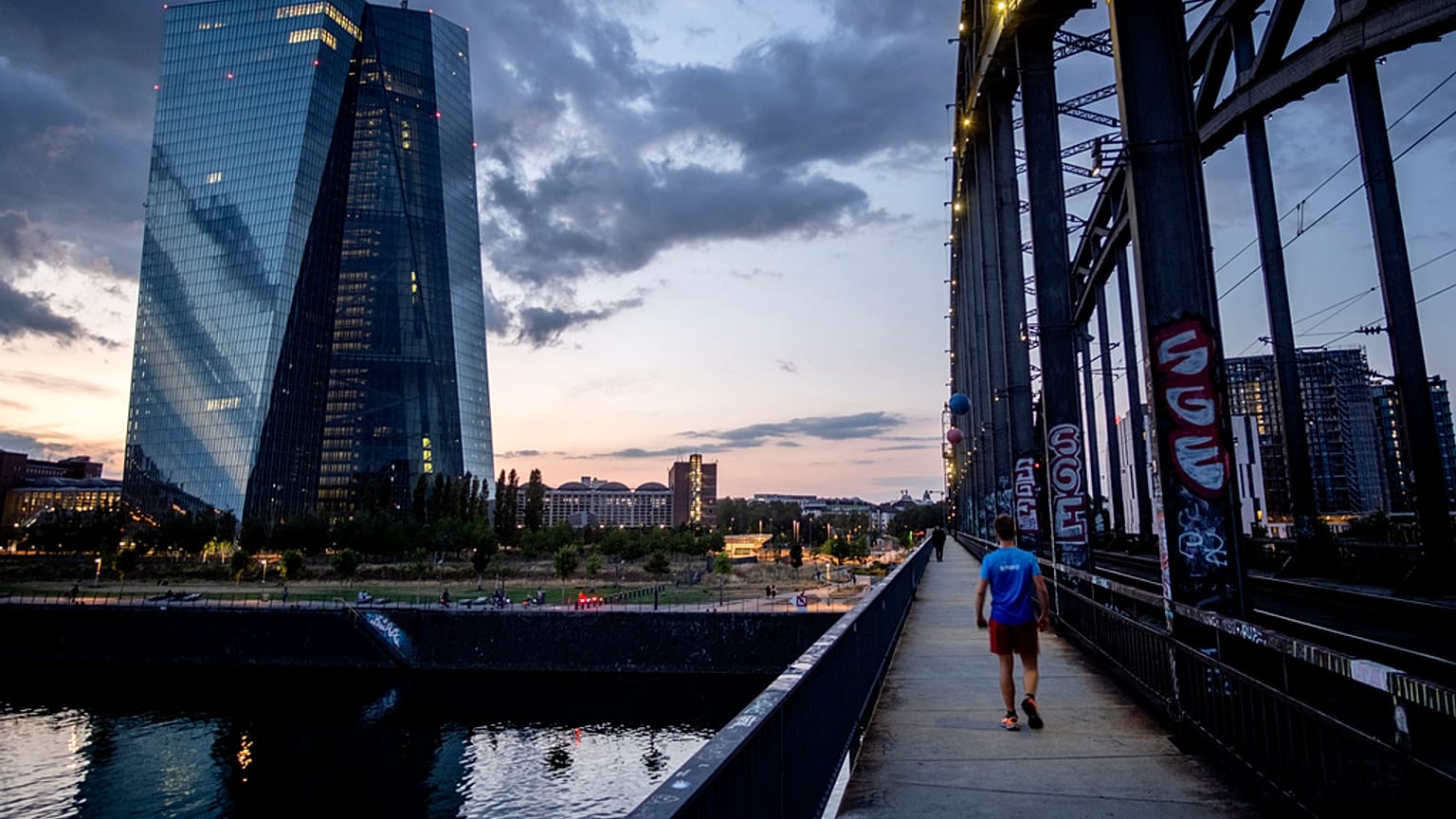 The European Central Bank is pictured in Frankfurt, Germany.