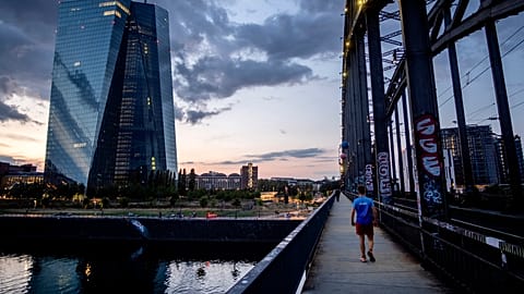 The European Central Bank is pictured in Frankfurt, Germany.