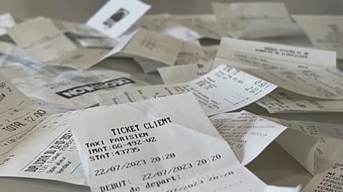 Paper receipts.