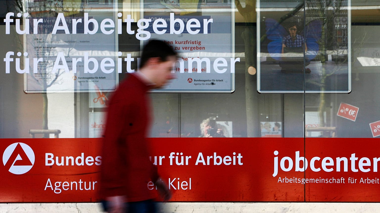 A job center in Kiel, northern Germany
