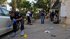 La policía israelí en el lugar del tiroteo