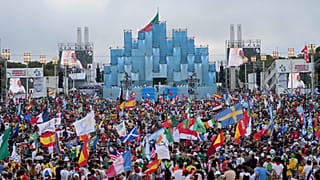 Messe d'ouverture des Journées mondiales de la jeunesse, célébrée par le cardinal de Lisbonne Manuel Clemente, le mardi 1er août 2023.