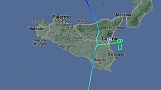 The pilot's interesting flight path was spotted on FlightRadar24.