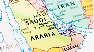 خارطة تظهر بعض الدول العربية 