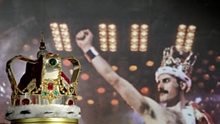 Freddie Mercury's signature crown worn throughout the 'Magic' Tour, on display at Sotheby's auction rooms in London, Thursday, Aug. 3, 2023.