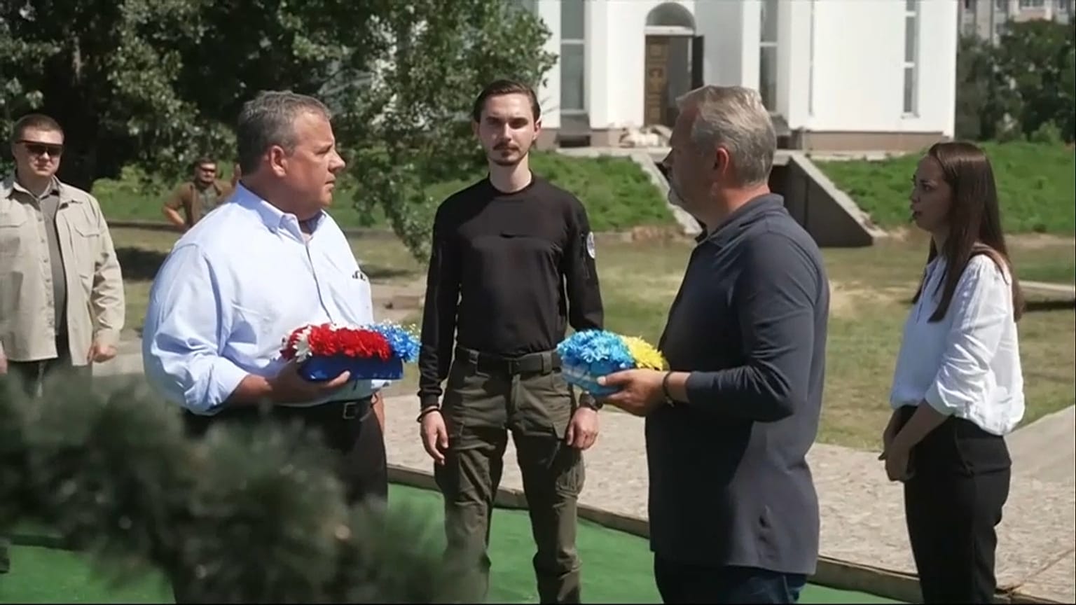 Republican Christopher Christie said on his visit to Ukraine that the inhumanity of war was palpable.