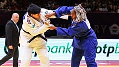 En +78 kg, Romane Dicko a remporté une finale 100% française face Julia Tolofua lors du Masters de Budapest, en Hongrie, dimanche 6 août 2023.