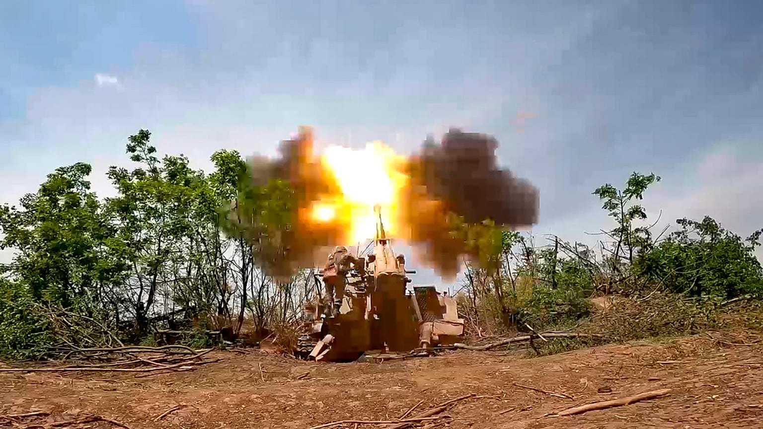 A screenshot from video released by the Russian Defence Ministry Press Service on Tuesday, Aug. 8, 2023