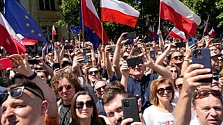 FILE - an anti-government march led by the centrist opposition party leader Donald Tusk in Warsaw, Poland, Sunday, June 4, 2023.