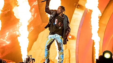 Travis Scott performs at the Astroworld Music Festival in Houston, 5 Nov. 2021.