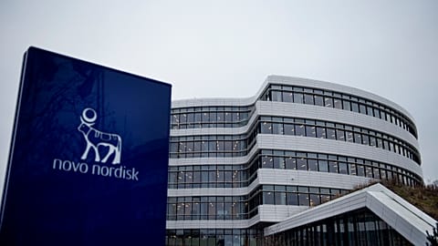 The logo of Danish pharmaceutical company Novo Nordisk