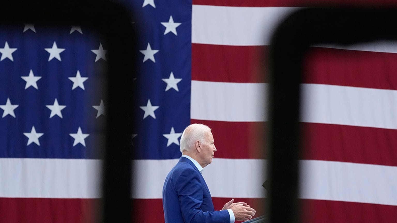 President Joe Biden speaks at the Arcosa Wind Towers, Wednesday, Aug. 9, 2023, in Belen, N.M. 