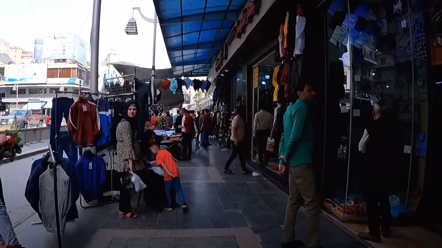 The original video was filmed at the Abbara Market in central Aleppo, Syria 