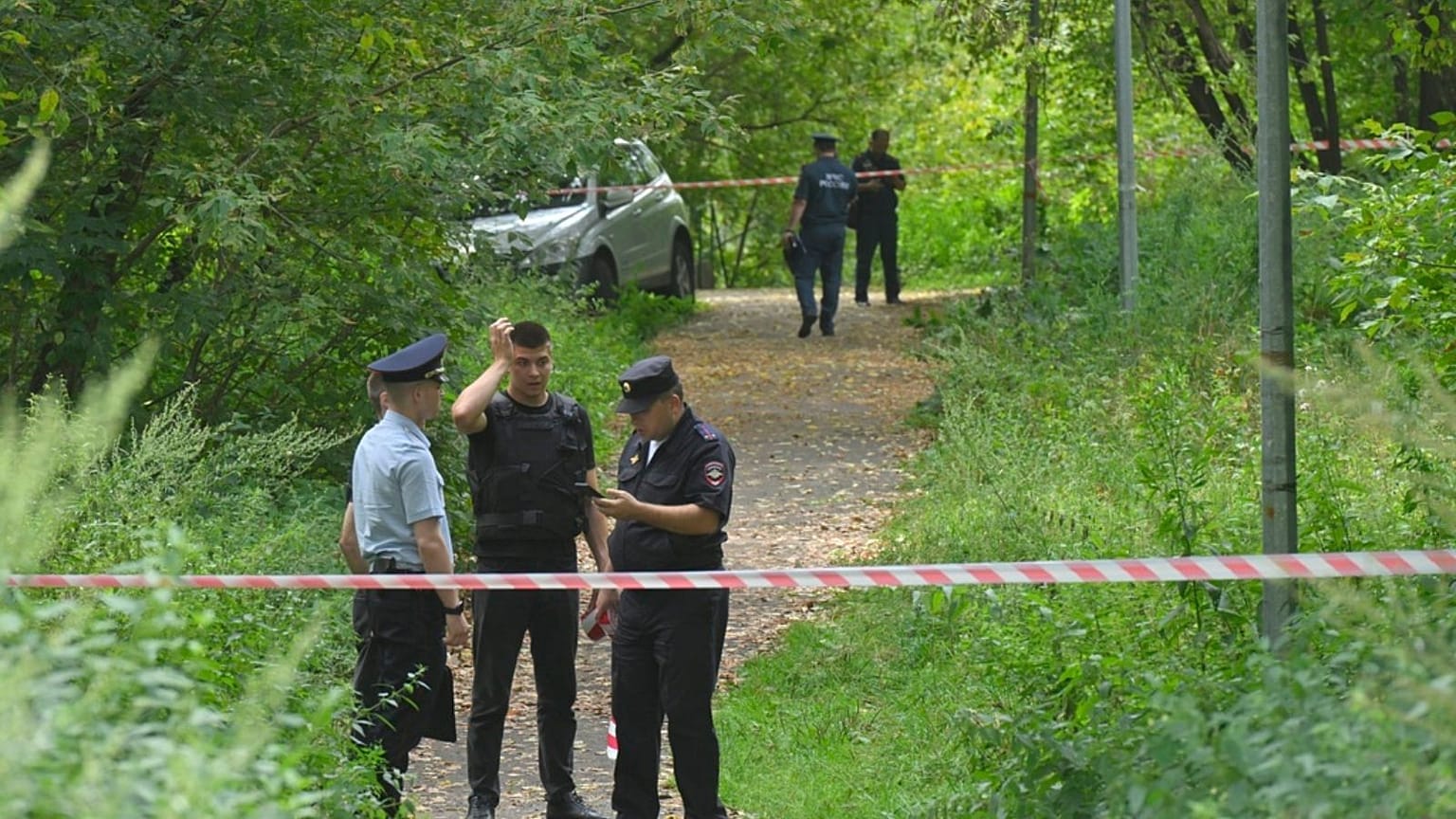  the side of the wreckage of the drone felled near Moscow, Russia