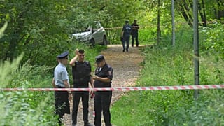 the side of the wreckage of the drone felled near Moscow, Russia