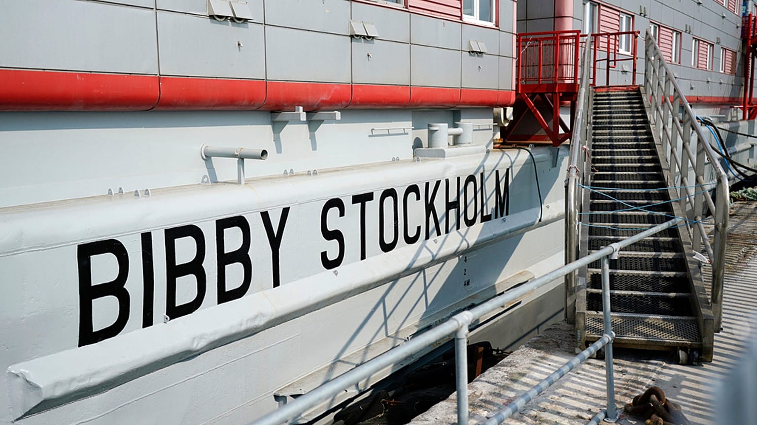 A Bibby Stockholm lakóuszály 2023. július 21-én