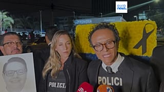El candidato presidencial Christian Zurita junto a la candidata a la vicepresidencia Andrea González