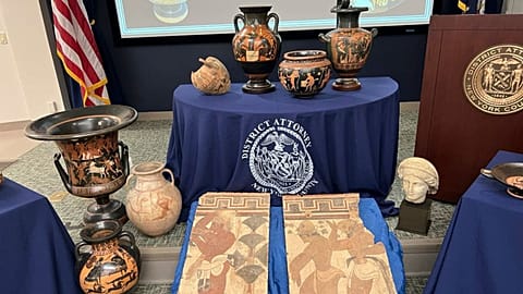 Some of the 266 antiquities returned from the United States to Italy