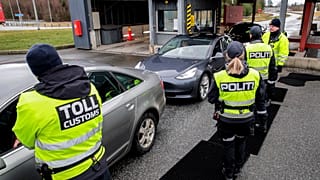 Kontrolle an der norwegisch-schwedischen Grenze (Archivaufnahme aus dem März 2020)