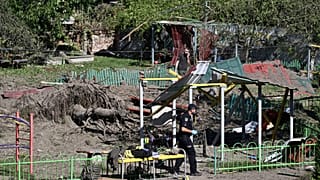 Одна из ракет прилетела во двор детского сада, Львов, 15 августа 2023 года.
