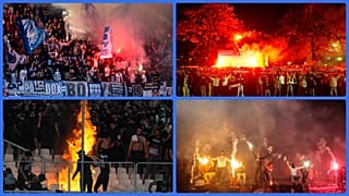 Svájci, lengyel, német és orosz szurkolók randalírozása stadionban és azon kívül