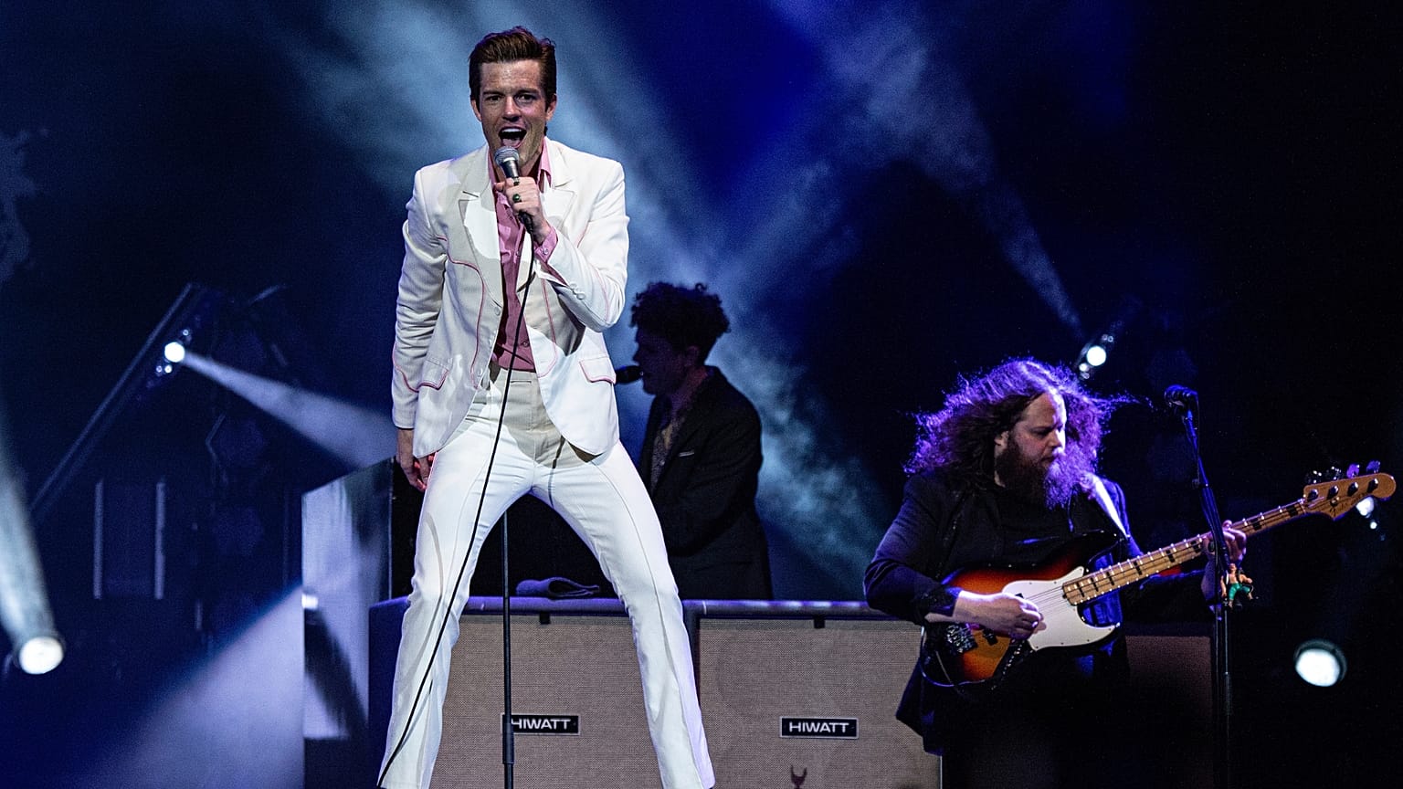 Brandon Flowers of The Killers seen at KAABOO Texas at AT&T Stadium on Friday, May 10, 2019, in Arlington, Texas.