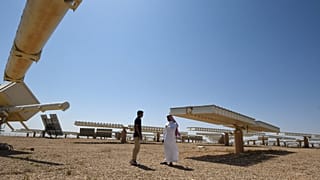 منظر عام لمحطة الطاقة الشمسية في العيينة شمال الرياض، 29 مارس 2018