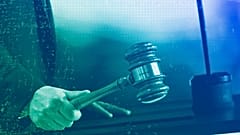 A judge uses a gavel, illustration