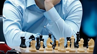 A player at the FIDE World Chess Championship in Astana, Kazakhstan, in April.