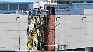 Zona afectada por la caída del dron en Moscú