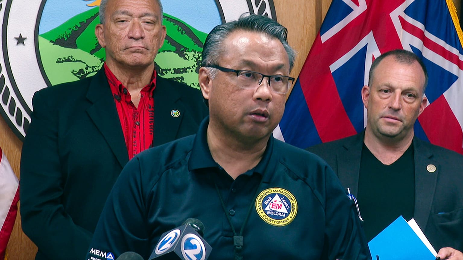 Herman Andaya bei deiner Pressekonferenz am 16. August 2023 auf Maui 